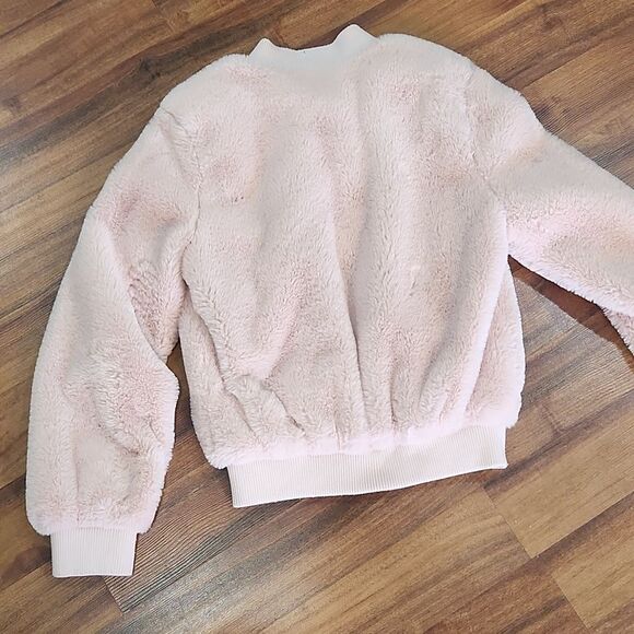 EUC Faux Fur Powder Pink Bomber Jacket - Picture 6 of 7